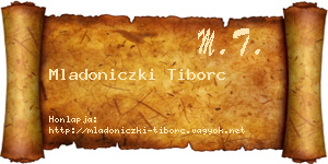 Mladoniczki Tiborc névjegykártya